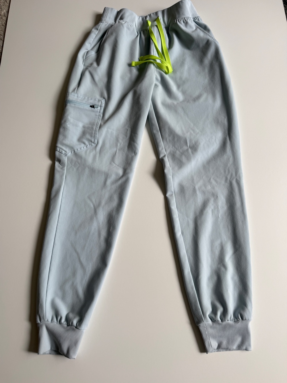 Figs Women’s Sky Blue High-Waisted Zamora Jogger Scrub Pants- Small